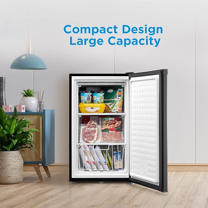 Midea MRU03M2ABB Upright Freezer Large Black, 3.0 Cubic Feet