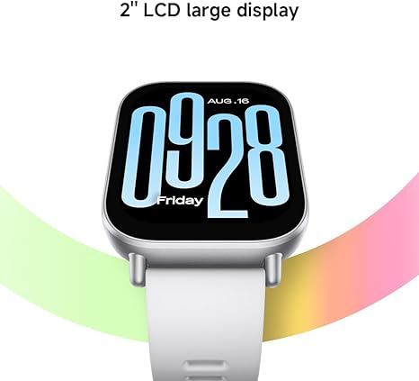 Xiaomi Redmi Watch 5 Active Smartwatch, 2.0" LCD Display, 18 Days of Battery Life, 140+ Sports Modes, 5ATM Waterproof, Bluetooth Calling, Fitness-Tracker- Matte Silver