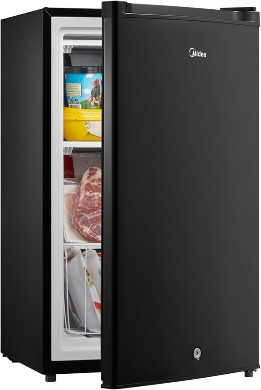 Midea MRU03M2ABB Upright Freezer Large Black, 3.0 Cubic Feet