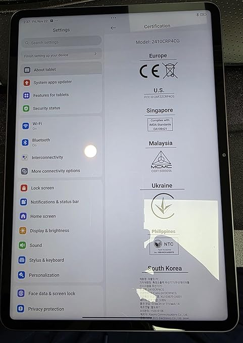 Xiaomi Pad 7 Ai WiFi Version Global (No Calls or Text) 11.2 inches 3.2K 144Hz 8850mAh Bluetooth 5.4 Four Speakers 13 Mp Model 2410CRP4CG (Gray, 256GB + 8GB)
